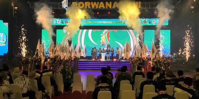 Wawali Kota Malang Sofyan Edi Jarwoko menghadiri acara penutupan Porwarna ke XIII. (suara gong/ist)