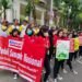 KAMPANYE: Alfamart ikut kampanyekan stop kantong plastik di Lamongan pada puncak peringatan HPSN  2023