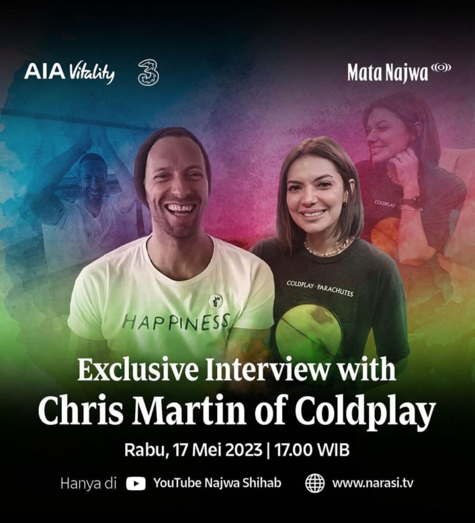 Warganet sempat dibikin heboh oleh presenter Mata Najwa, yaitu Najwa Shihab beberapa waktu lalu. Pasalnya, ia kedapatan mengobrol bersama vokalis Coldplay