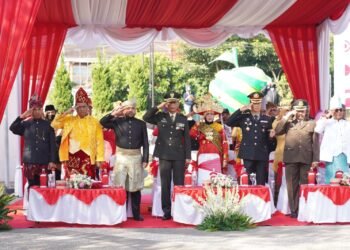 Suasana upacara peringatan Hari Lahir Pancasila tahun 2023 di Pemkot Batu. ( ist)