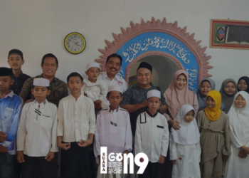 Ilustrasi kunjungan AKP Ahmad Jayadi, bersama anak-anak yatim asuhannya (ist)