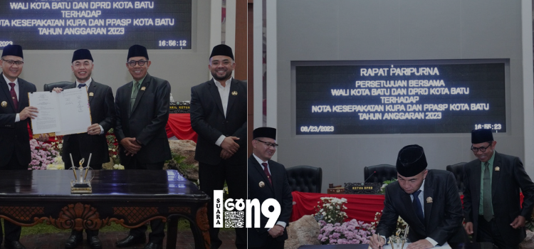 Pj Walikota Batu Aries Agung Paewai menghadiri rapat paripurna DPRD Kota Batu, kemarin. (ist)