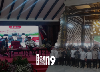 Bupati Malang M Sanusi saat memberikan sambutan dalam giat Seminar Santri Bersama Dr. Ahmad Basarah di Pendopo Agung Malang, Selasa (24/10/2023).