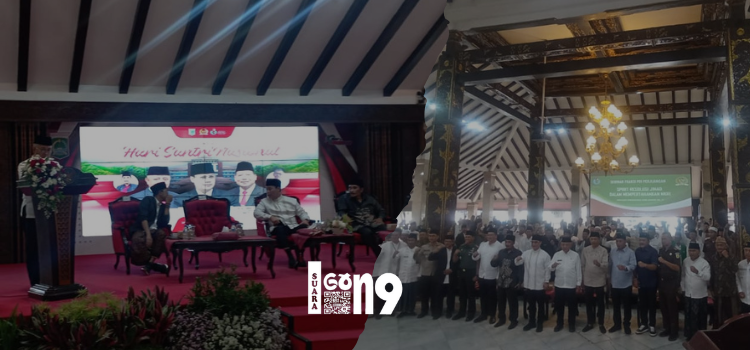 Bupati Malang M Sanusi saat memberikan sambutan dalam giat Seminar Santri Bersama Dr. Ahmad Basarah di Pendopo Agung Malang, Selasa (24/10/2023).