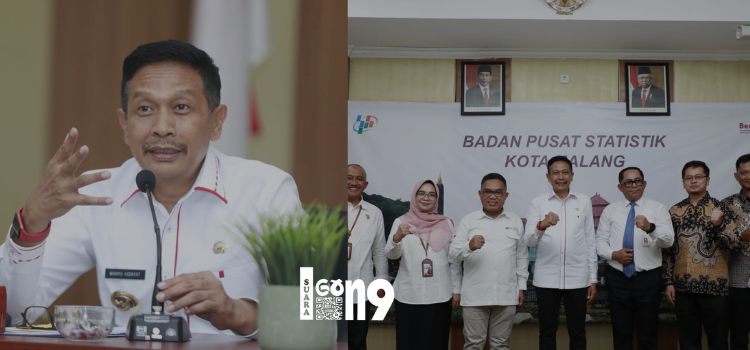 Pj Walikota Malang Wahyu Hidayat menghadiri acara rilis berita BPS Kota Malang. (ist)