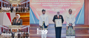 Gaes !!! Gubernur Khofifah Terima Lencana Hakaryo Guno Mamayu Bawono dari Pemkot Batu