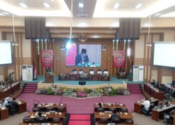 Ruang sidang Paripurna DPRD Kabupaten Malang tentang rancangan Perda Perlindungan dan Pemenuhan Hak Penyandang Disabilitas dan Pemajuan Kebudayaan Daerah.