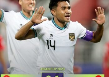 Pemain Indonesia merayakan gol yang bersarang di gawang Vietnam