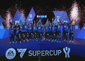 Ft : Pemain Intermilan merayakan kesuksesannya usai juara Juara Super Cip Riyadh. ( ist)