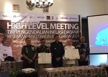 ft: Tim Pengendali Inflasi Daerah (TPID) Kota Malang Lakuakan High Level Meeting (HLM) dalam menjaga inflasi pangan stabil jelang masa kampanye, pemilu 2024 dan HKBN Tahun Baru Imlek 2024.(ist)