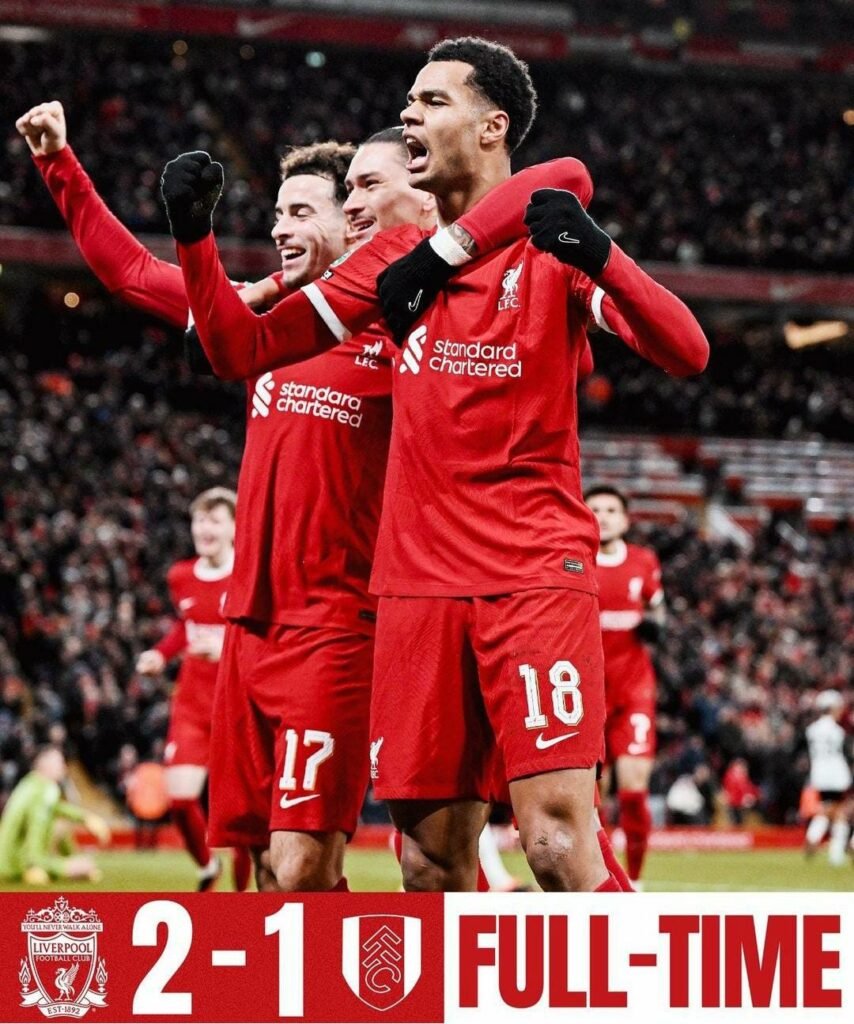 Gaes! Liverpool Comeback Fulham dengan Skor 2-1