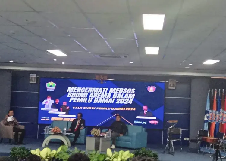 Ft : Talk show Pemilu Damai 2024 di Auditorium Gedung Sipil Polinema. (ist)