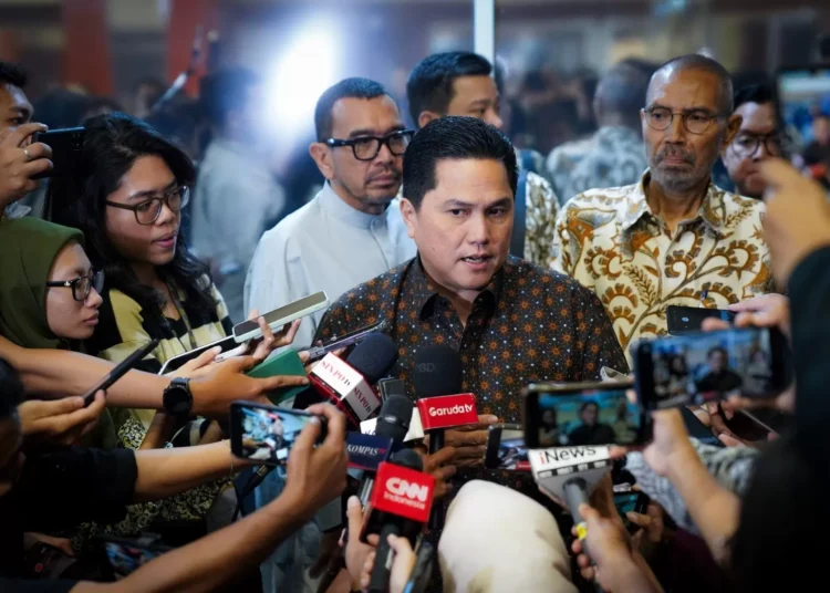 FT : Menteri BUMN Erick Thohir saat diwawancara oleh para awak media. (DOK.Kementerian BUMN)/Laman BUMN