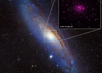 Galaksi Andromeda merupakan galaksi yang memiliki bentuk spiral sama seperti Galaksi Bima Sakti yang berjarak sekitar 2,5 Juta Tahun Cahaya.