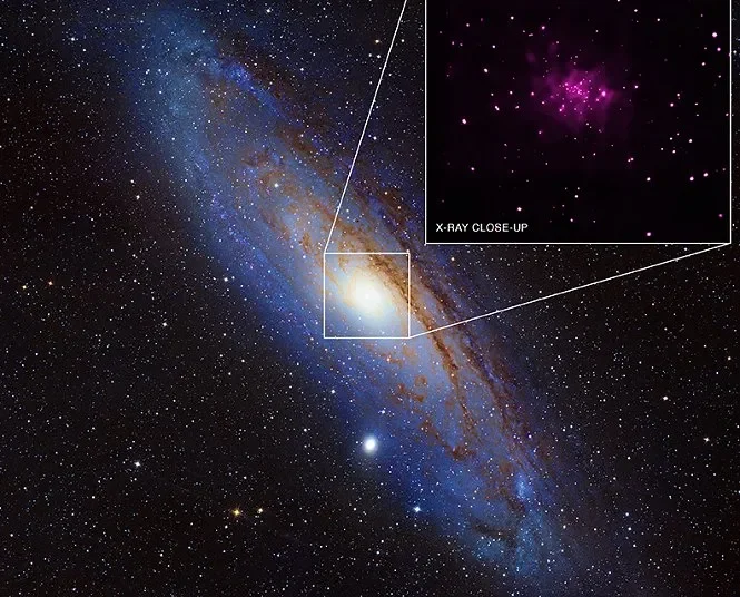 Galaksi Andromeda merupakan galaksi yang memiliki bentuk spiral sama seperti Galaksi Bima Sakti yang berjarak sekitar 2,5 Juta Tahun Cahaya.