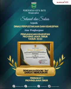 Gaes !!!! Disperpusip Kota Batu: Peringkat 1 Pengawasan Kearsipan Eksternal
