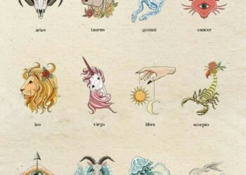 Ilustrasi List zodiak dengan aura positif