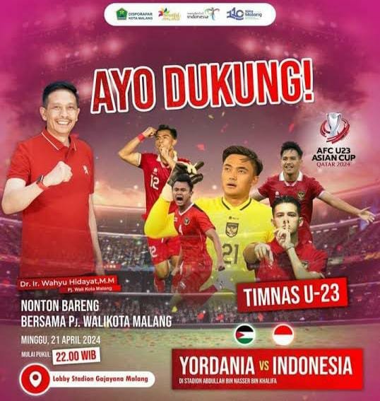 PJ. Wali Kota AJak Warga Malang Nobar Timnas Yang Berlaga Di Qatar