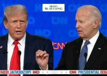 FT ; Debat calon presiden (Capres) Amerika Serikat Antara Joe Biden Vs Donald Trump Dimulai/sc : CNN/Fz/Ds : Aye