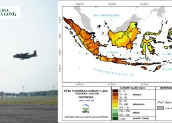 FT : Antisipasi Kekeringan saat Musim Kemarau total nanti, PUPR dan BMKG Lakukan TMC/sc : BMKG/PUPR