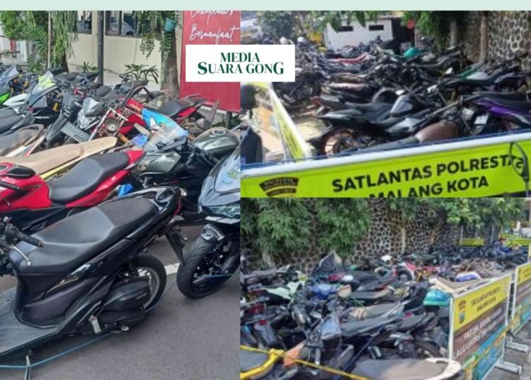 FT : Polresta Malang Kota berhasil maankan 99 Motor dari Balap Liar dan Knalpot Brong/sc : HMS_Pol/Dsn : Aye