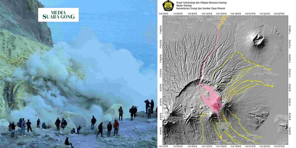 Status Dari Gunung Ijen Menunjukkan Peningkaatan, Naik Ke Level 2 Waspada/sc : km_esdm/Ds : Aye