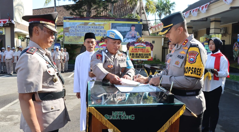 Kapolres Kediri Kota Pimpin Sertijab Pejabat Utama dan Kapolsek (Media Suaragong)