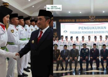 PJ Bupati Kabupaten Jombang Teguh Narutomo Kukuhkan 73 Paskibraka