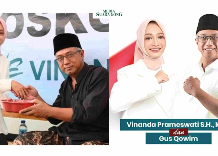 Pasangan calon wali kota dan wakil wali Kota Kediri Vinanda Prameswati (Mbak Vinda) - KH Qowimuddin Thoha (Gus Qowim)