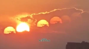 Gaes !!! Viral! Penampakan 7 Matahari di Langit China. Beneran atau Ilusi, Nih?