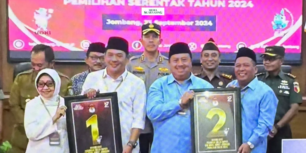 KPU Kabupaten Jombang gelar Pengundian dan Penetapan Nomor Urut Pasangan Calon (Paslon) Bupati dan Wakil Bupati Jombang.