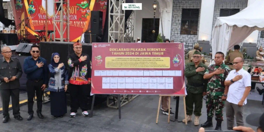 Gaes !!! Kirab Maskot Si Jali, Surabaya Bersinergi untuk Pilkada Aman dan Kondusif