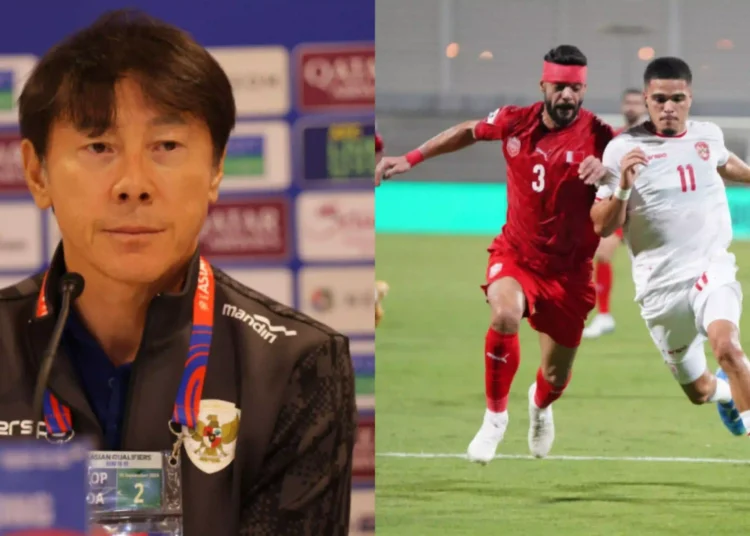 FT : , Shin Tae-yong, menyayangkan hasil Imbang pertandingan Tinmas Indonesia Melawan Bahrain. Dalam konferensi pers setelah laga, ia menyoroti keputusan wasit yang dinilainya kontroversial./sc : PSSI