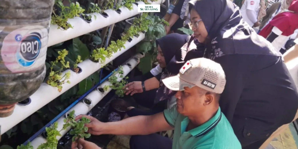 (DLH) Kabupaten Kediri melakukan studi lapangan di Kampoeng Oase Ondomohen, Surabaya. Untuk belajar tentang pengelolaan lingkungan melalui pengelolaan sampah, sistem hidroponik, dan peternakan ikan di saluran air.