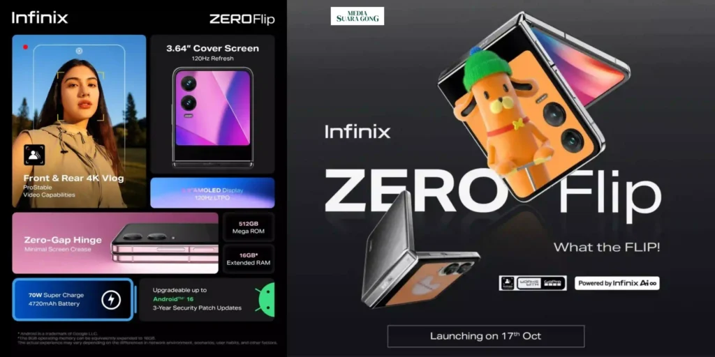 Infinix Zero Flip, HP lipat dari Infinix ini akan dirilis secara resmi di pasar India pada tanggal 17 Oktober 2024