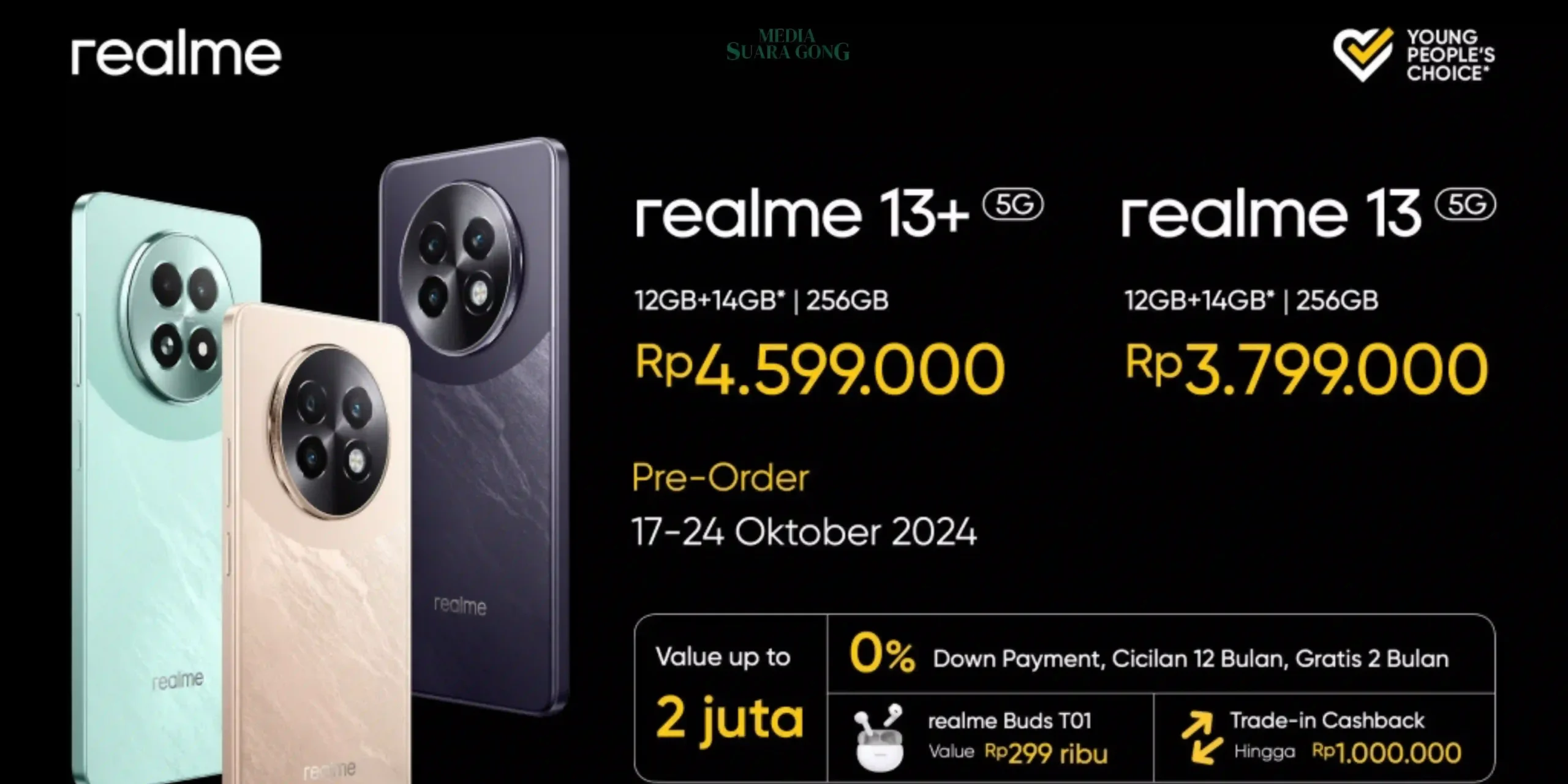 Realme kembali mengguncang pasar smartphone kelas menengah di Indonesia dengan merilis Realme 13 Series 5G.