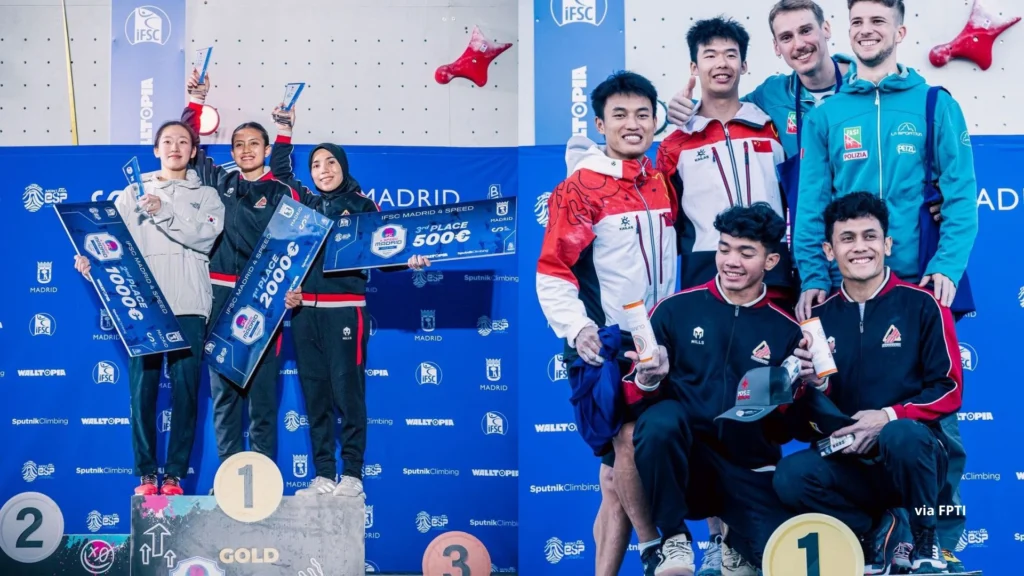 Desak Made Rita Kusuma Dewi, mencatatkan penampilan gemilang di nomor speed putri pada ajang IFSC Madrid 4 Speed.