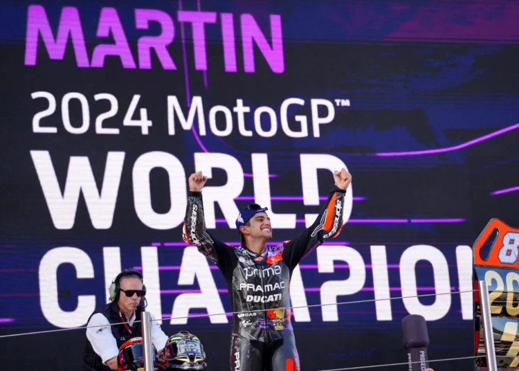 Jorge Martin akhirnya memastikan gelar juara dunia MotoGP 2024 setelah finish di posisi ketiga di Sirkuit Catalunya, Barcelona.