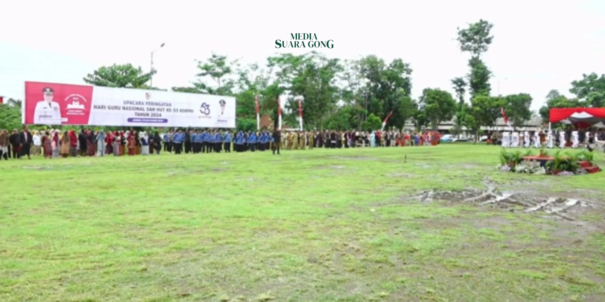 Cuaca Mendung Tak Halangi Pelaksanaan Upacara HGN Ke-53 dan HUT Korpri di Jember