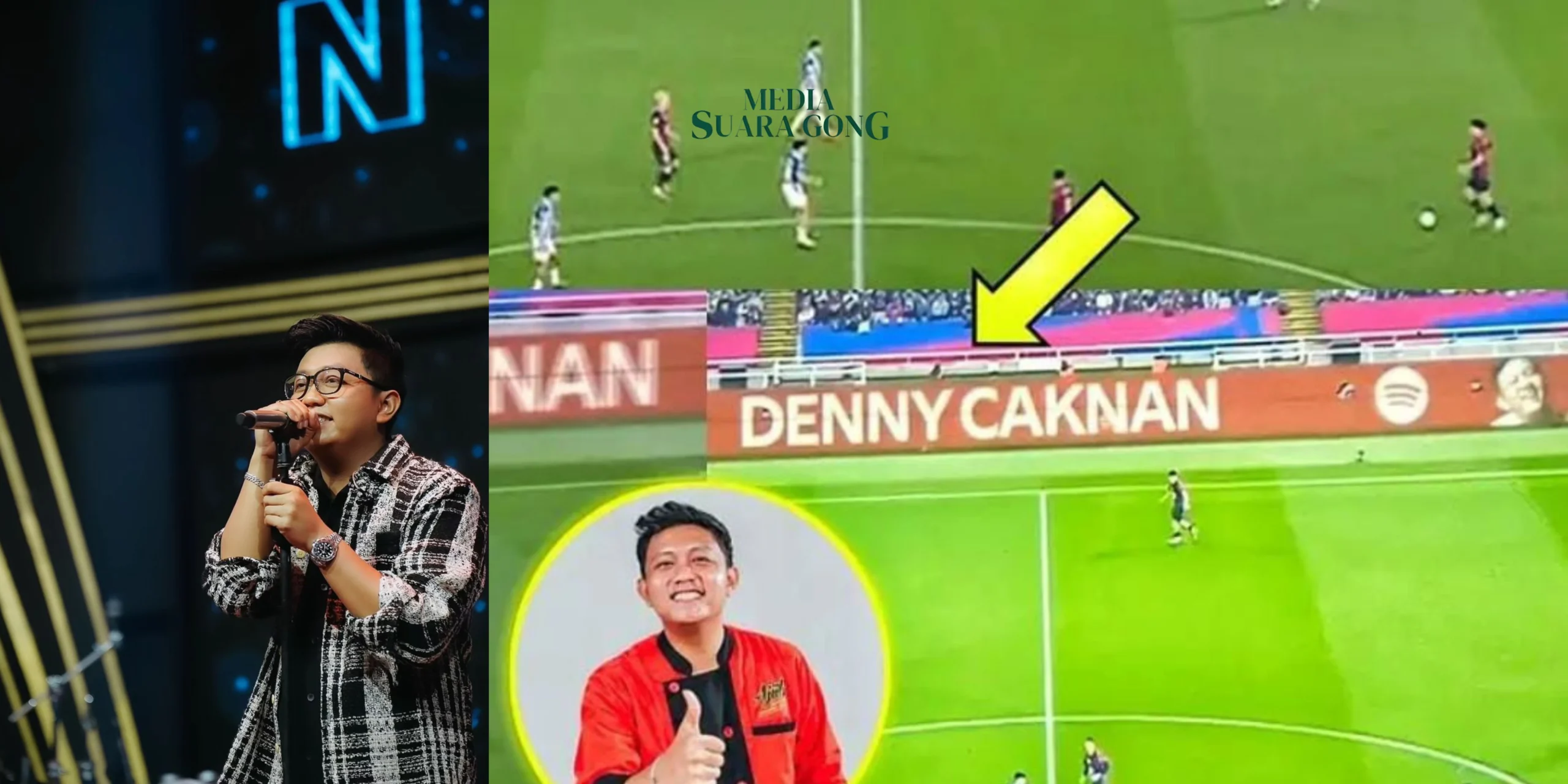 Denny Caknan Muncul Papan Iklan Pertandingan Barcelona vs Espanyol