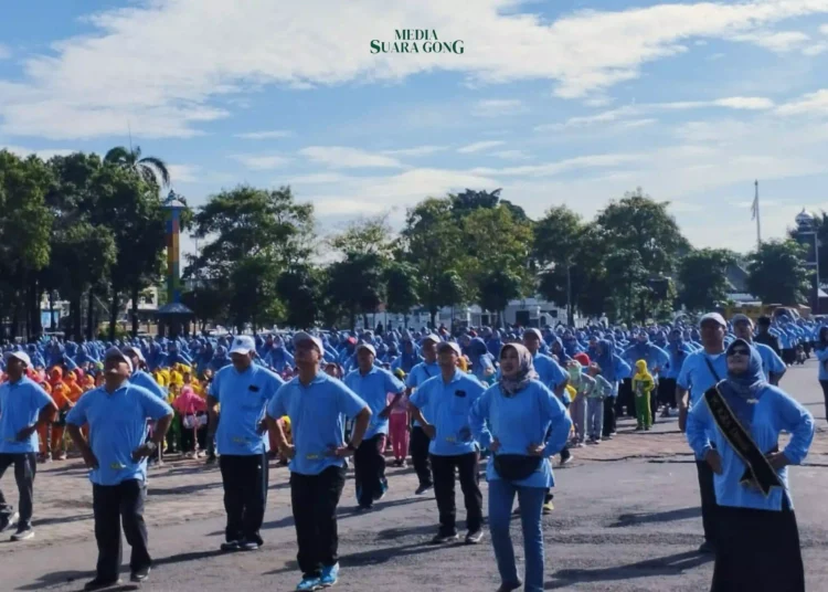 Kementian Agama (Kemenag) Kabupaten Jomang gelar Gebyar senam (IGRA) guru dan siswa raudhatul athfal (RA) se-Kabupaten Jombang.