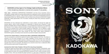 Untuk Masa Depan Hiburan Digital. Sony dan Kadokawa Bentuk aliansi dan Sepakat menjadikan Sony sebagai pemegang saham terbesar di Kadokawa