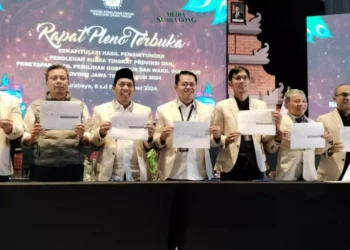 rekapitulasi suara Pemilihan Gubernur (Pilgub) Jawa Timur (Jatim) 2024 di tingkat provinsi selesai dilakukan Komisi Pemilihan Umum (KPU) Jawa Timur.