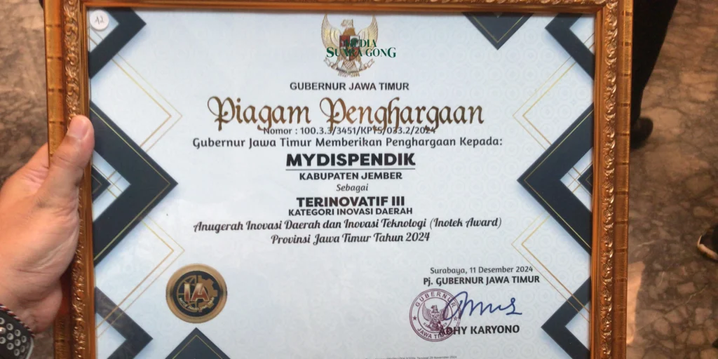 Dispendik Jember Raih Penghargaan Inovasi Daerah dengan MyDispendik