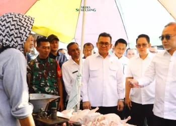 Pj Gubernur Jatim bersama Menko Pangan dan Mendag meninjau Pasar Wisata Juanda Sedati Sidoarjo, untuk pastikan Stok dan Harga Bahan Pokok Aman