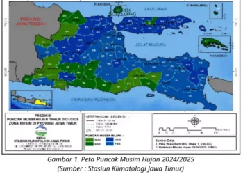 FT : Warga Jawa Timur (Jatim) perlu waspada karena BMKG memprediksi akan ada Potensi Cuaca Ekstrem yang melanda wilayah tersebut/sc : BMKG Jatim