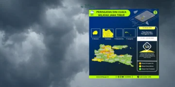 BMKG Stasiun Meteorologi Klas I Juanda Sidoarjo memperingatkan masyarakat Jawa Timur (Jatim) untuk waspada terhadap potensi cuaca ekstrem