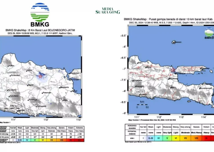 BMKG Stasiun Geofisika Kelas II Pasuruan melaporkan total 105 aktivitas Kegempaan terjadi di wilayah Jawa Timur selama periode 26 Desember 2024 hingga 2 Januari 2025.