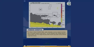 BMKG) Maritim Tanjung Perak Surabaya mengeluarkan peringatan dini terkait potensi gelombang tinggi di perairan Jawa Timur