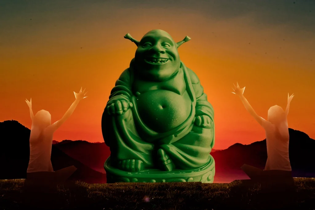 Dikira patung Buddha, Wanita asal Filipina sembah patung shrek 4 tahun!